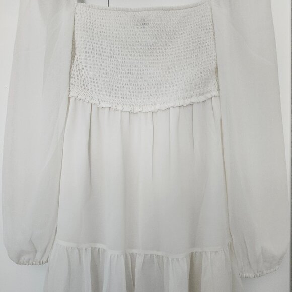 BNWOT Aritzia Wilfred Tempest chiffon dress | light birch, size S - Picture 6 of 10
